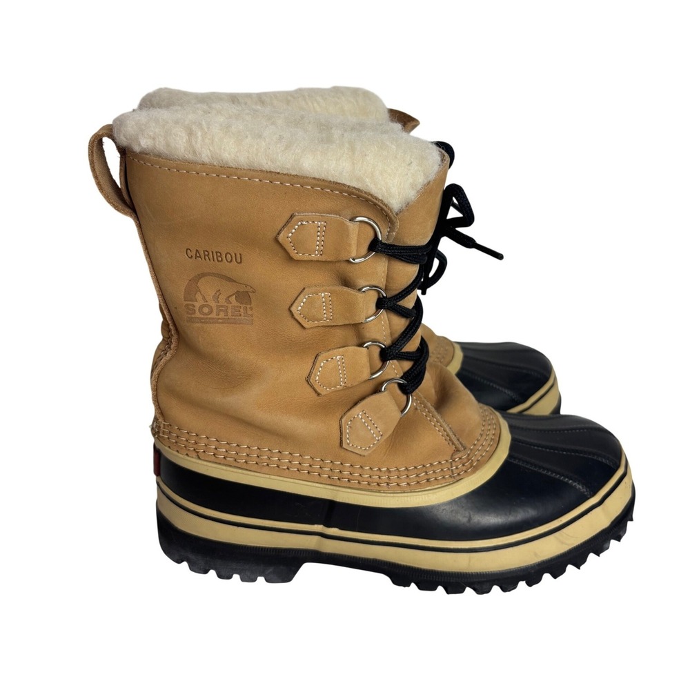 Sorel Caribou Men 9 Winter Boots Made in Canada Leather Waterproof Snow Boots